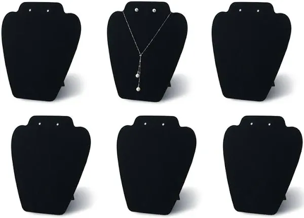 6 Pieces Black Velvet Necklace Display Jewelry Display for Selling and Shows N