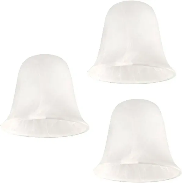 Eumyviv 3 Pack Bell Shaped Alabaster Glass Lamp Shade Replacement