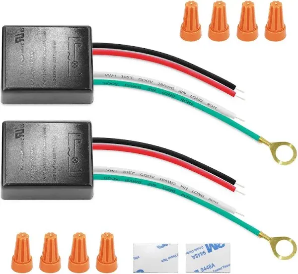 2 Pack Touch Dimmer Switch for Lamp 3 Way Touch Control Module 3 Levels Sensor Dimming Touch Lamp Control Module Touch Light Switch Touch Lamp Switch Replacement Kit with Wiring Cap Dimmable Bulbs