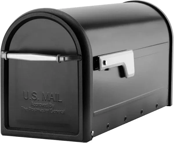 Chadwick Galvanized Steel Post Mount Mailbox, , Black, Medium Capacity