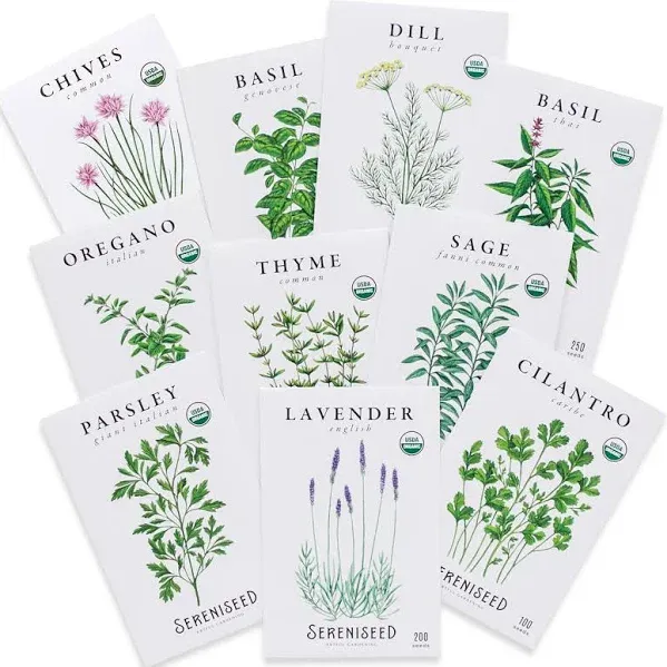 Sereniseed Certified Organic Herb Seeds Collection