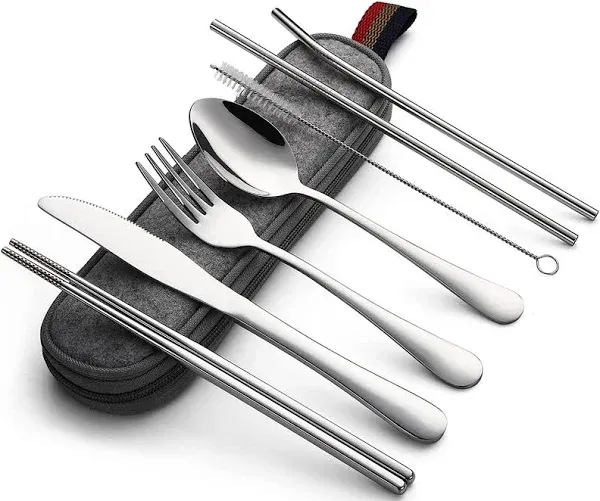 DEVICO Portable Utensils Travel Camping Cutlery Set