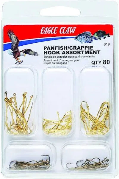 Eagle Claw 619H Panfish and Crappie Assorted Hook Kit Fishing Tackle