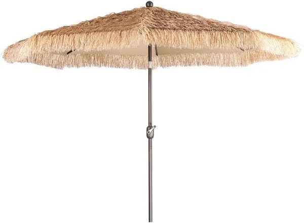 Aoodor 9 ft. Outdoor Thatched Market Umbrella