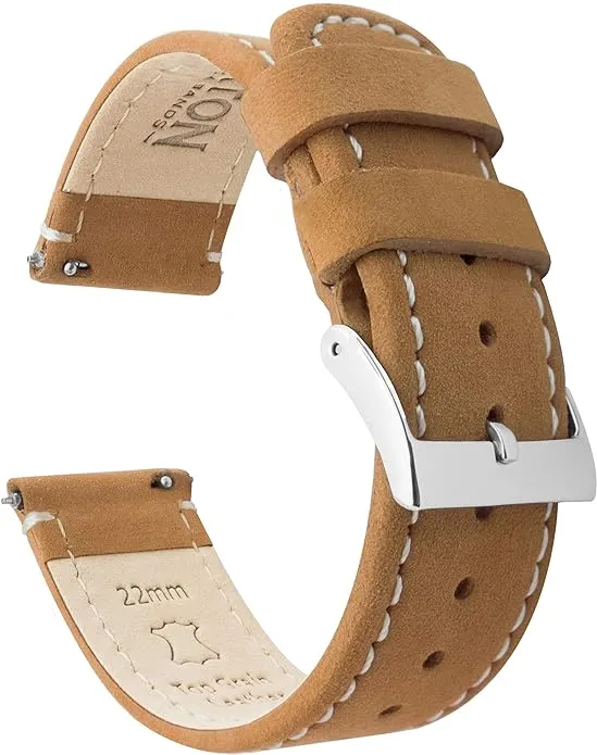 Barton Quick Release - Top Grain Leather Watch Band Strap - Choice of Width - 16mm, 18mm, 19mm, 20mm, 21mm 22mm, 23mm or 24mm