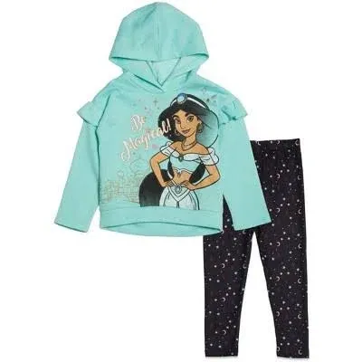 Disney Princess Mulan Rapunzel Jasmine Girl Ariel Belle Cinderella Tiana Tinker Pullover Hoodie Legging to