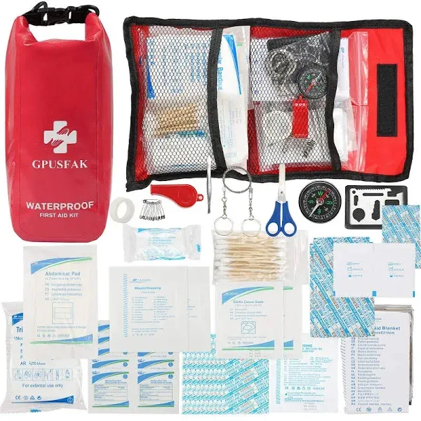 Boat Emergency Kit 2-in-1 Waterproof First Aid 103pcs, Red 