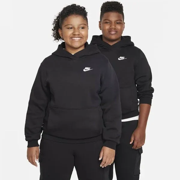 Kids' Nike Sportswear Club Fleece Hoodie Large Dark Grey Heather/White