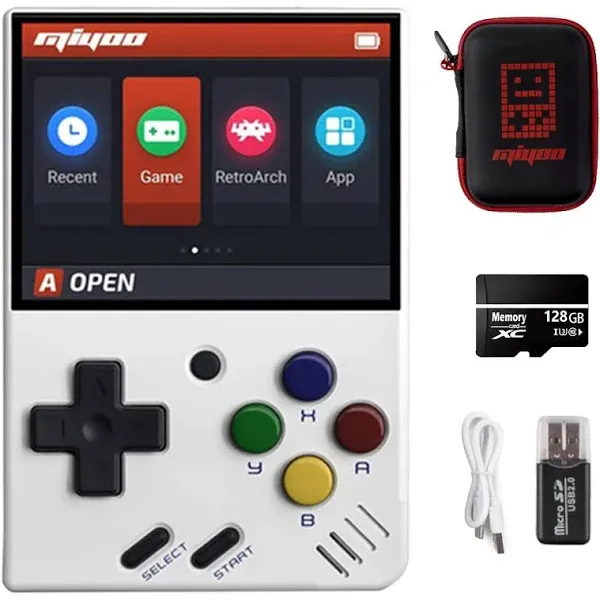 Miyoo Mini V4 Handheld Video Game Console IPS Screen Retro Video with 128GB Card Games