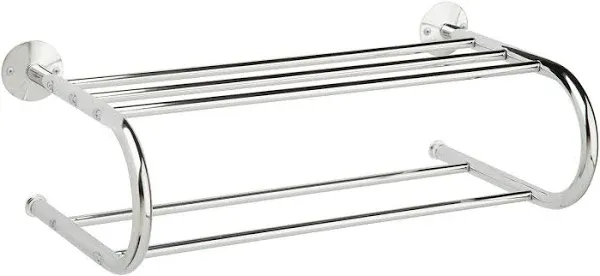 Chrome Bath Wall-Mounted Towel Rack with Shelf