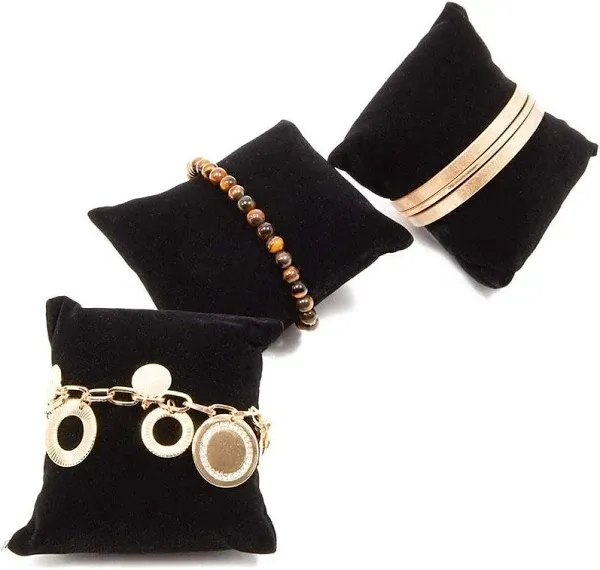 Juvale 12-Pack Black Velvet Bracelet Pillow