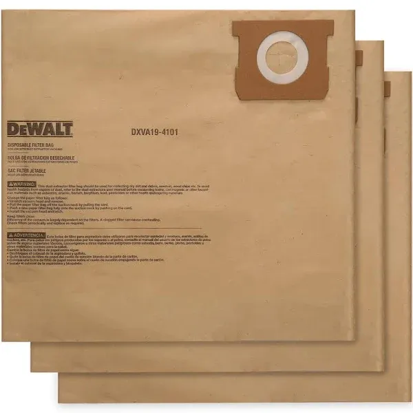 DeWalt 3PK 6-10 gal. Vacuum Filter Bags