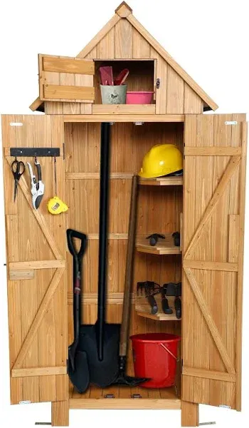 Wooden Outdoor Storage Shed with Double Doors