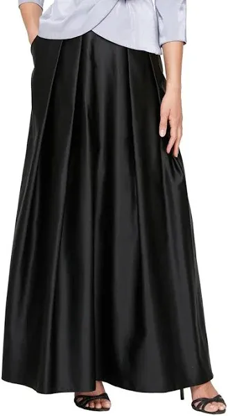 Alex Evenings Petite Ballgown Skirt Women's SP Black Pleated Back Zip Closure