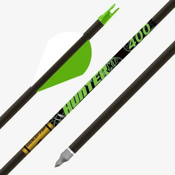 Gold Tip Hunter XT Arrows with 2-Inch Raptor Vanes (1-Dozen), Color May Vary