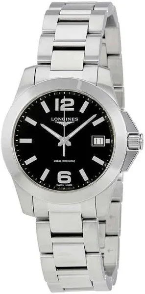 Original Longines Conquest Black Dial Ladies Watch L33774586