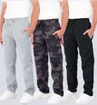 Real Essentials 3 Pack: Boys' Tech Fleece Open Bottom Sweatpants with Pockets