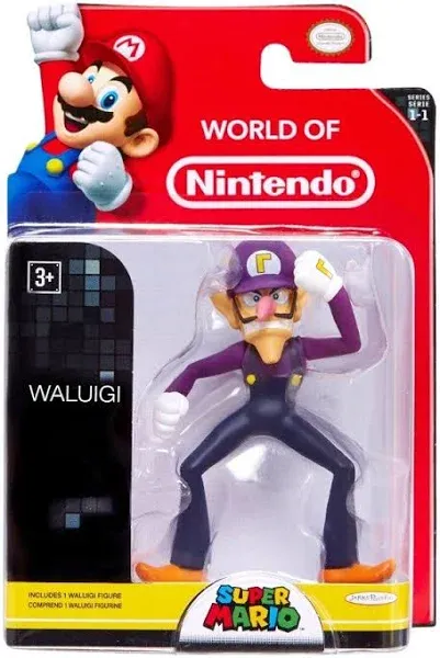 Super Mario World of Nintendo Waluigi 3-Inch Figure