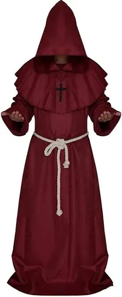 LHJ Monk Robe Priest Robe Halloween Cosplay Costume Cloak