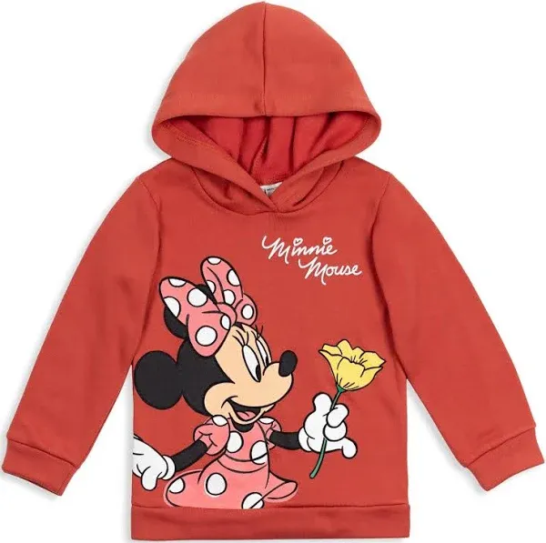 Disney Minnie Mouse Girls Fleece Pullover Hoodie Toddler to Big Kid