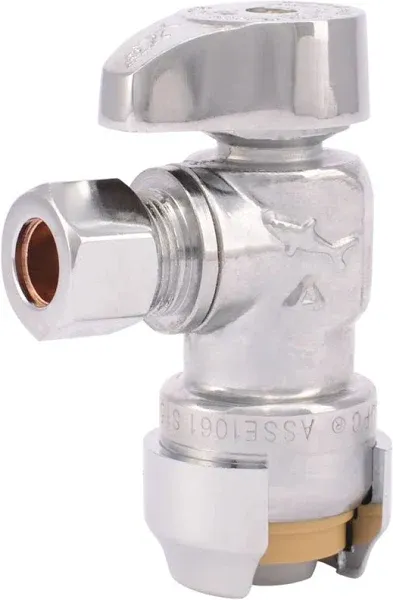 Shark Bite 23036-0000LF 1/2" X 3/8" OD Compression Angle Stop Quarter Turn Valve