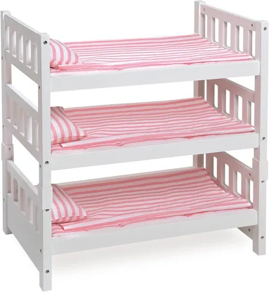 Badger Basket 1-2-3 Convertible Doll Bunk Bed with Bedding