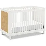 Namesake Marin 3-in-1 Convertible Crib with Cane Warm White/Honey Cane