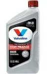 Valvoline Full Synthetic High Mileage MaxLife 0W-20 Motor Oil 1 qt