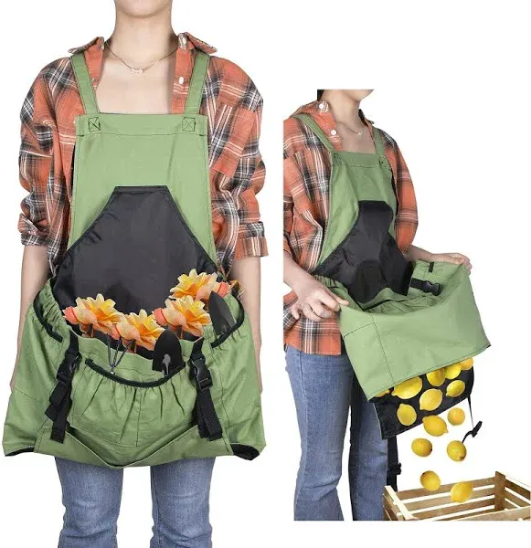 Gardening Apron Garden Apron with Pocket for Harvesting Gardening Weeding 100...