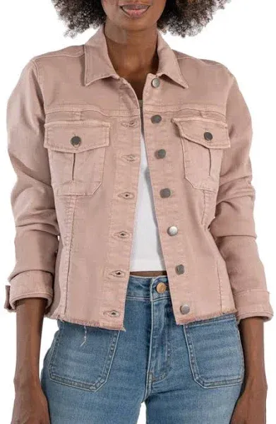 KUT from the Kloth Women's Kara Jacket-No Wst with Frayed Hem