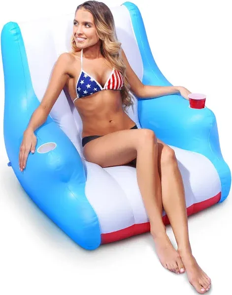 GoFloats Lazy Buoy Floating Pool Lounge Chair with Cup Holders for Adults - The Most Comfortable Pool Chair Float EVER