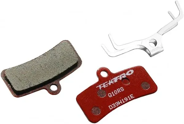 Tektro Q10RS Disc Brake Pad - Resin for Use with 4-Piston Calipers Red