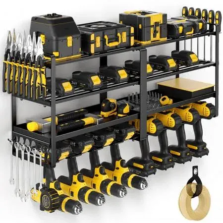 POKIPO Power Tool Organizer Wall Mount, Extended Large Heavy Duty Drill Holde...