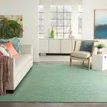 Nourison Positano Indoor/Outdoor Blue/Green 8' x 10' Area Rug, Easy Cleaning, Non Shedding, Bed Room, Living Room, Dining Room, Backyard, Deck, Patio (8x10)