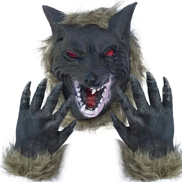 Holloween Horror Mask Party Cosplay Costume Werewolf Dress Up Mask - Wolf Hea...