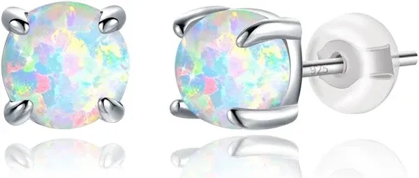 Women's Hypoallergenic Rainbow Moonstone Stud Earrings