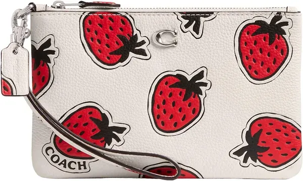 Coach Strawberry Print Wristlet