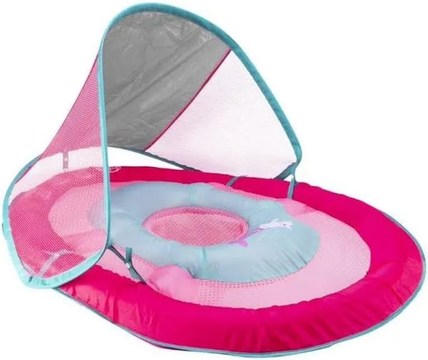 Swimways Baby Spring Float Sun Canopy Blue Fish Swim Step 1 Splash 9-24 Months