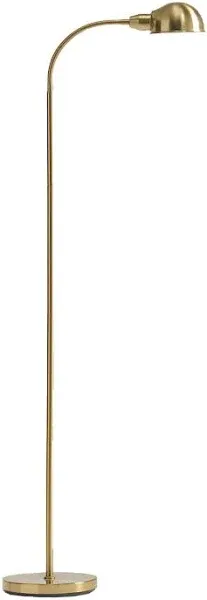 Brightech 1-Light Arc Floor Lamp 68&#034; w/ Brass Metal Bowl Shade Antique Brass