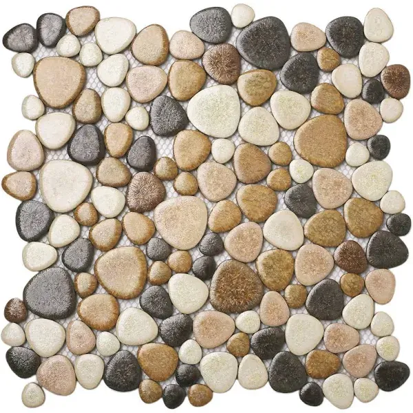 Yellowstone Matte Pebbles Mosaic Tile for Shower Floor Bathroom Floor Tiles Non 