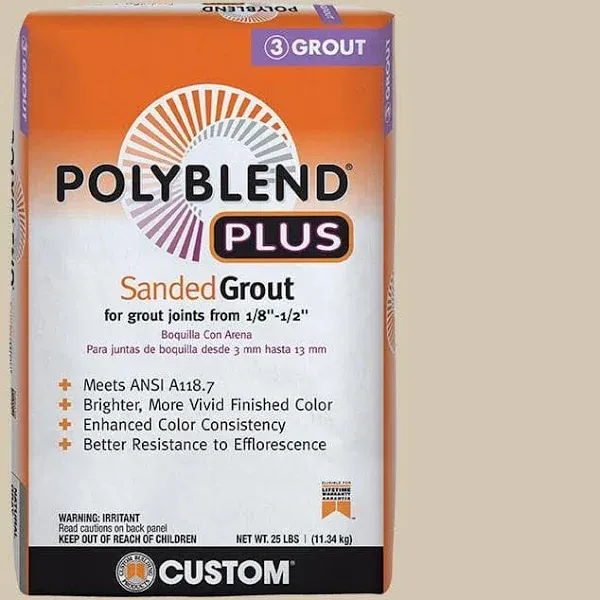 Polyblend Plus Sanded Grout, Bone, 25 lb