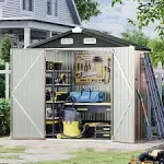 Aoxun 6.4x4 ft Outdoor Storage Shed for Tool, Garden