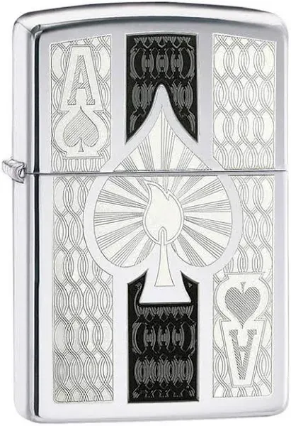 Zippo 24196 High Polish Chrome, Ace, Lighter