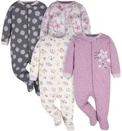 Gerber Baby Girls Sleep 'n Play Footed Pajamas