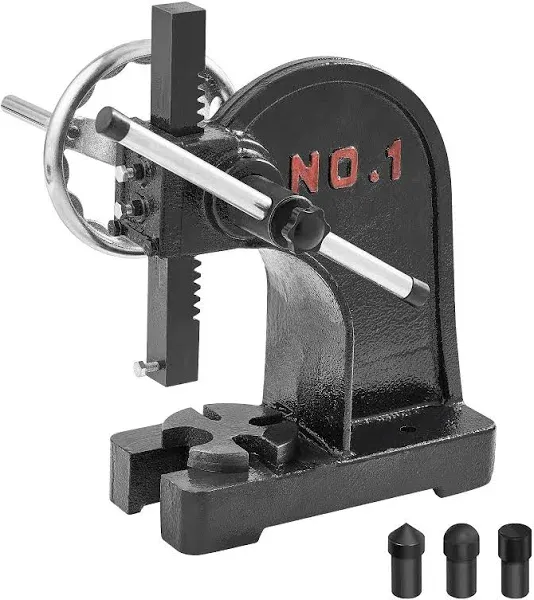 Arbor Press, 1 Ton Manual Arbor Press with Handwheel, 5.9&#034; Maximum Height