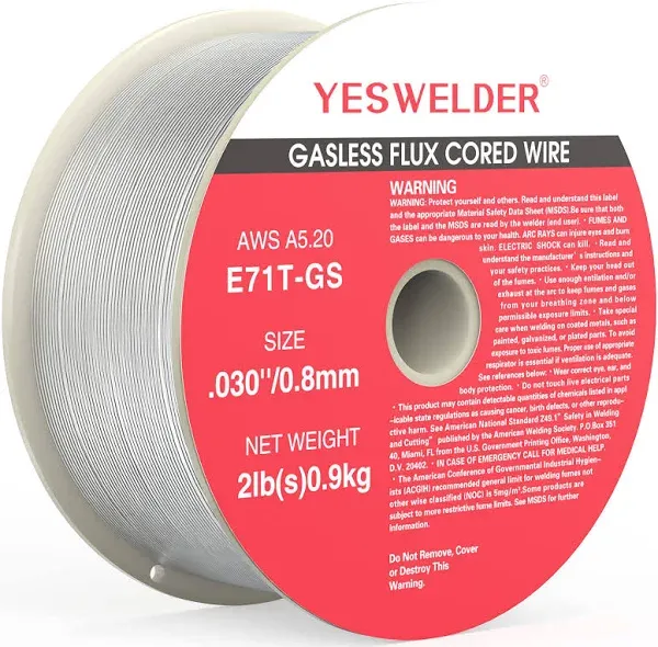 Gasless Flux Core Mig Wire, Mild Steel E71TGS .035-Diameter, 2-Pound Strong ABS 