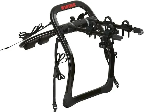 Yakima FullBack 3 Premium Trunk Bike Rack, Holds 3 Bikes, Tool-Free Installation, SuperCush ZipStrips, Foldable Arms, SKS Locks, Bottle Opener