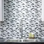 Tack Tile Peel & Stick Vinyl Backsplash Small Mosaic White (Pack of 3)