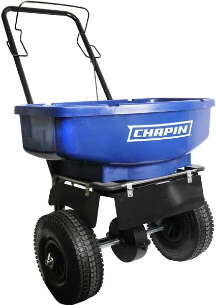 CHAPIN R E 81008A 80LB Residential Salt Spreader, 80 lb, Blue