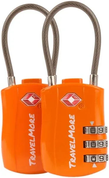 TSA Approved Travel Combination Cable Luggage Locks for Suitcases & Backpacks -